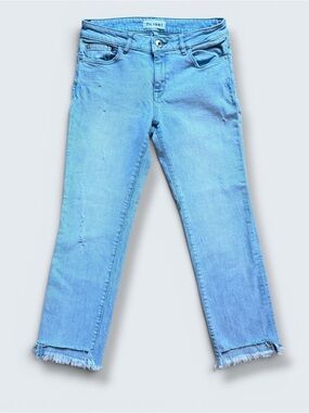 DL1961 Mara Straight Ankle Jeans Size 28 Instasculpt Step Fray White Hot Wash